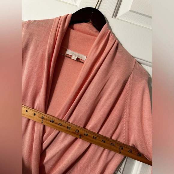 ETCETERA Anthropologie Ballet Pink SILK Blend Wrap Lightweight Sweater S CLEAN! - Picture 8 of 12